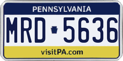 PA license plate MRD5636