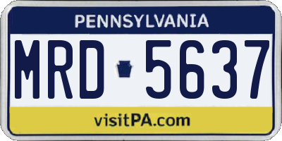 PA license plate MRD5637