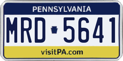 PA license plate MRD5641