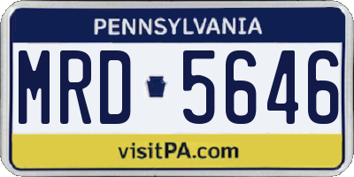 PA license plate MRD5646
