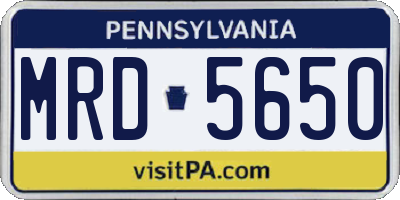 PA license plate MRD5650