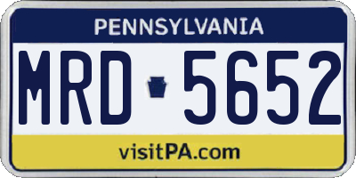 PA license plate MRD5652