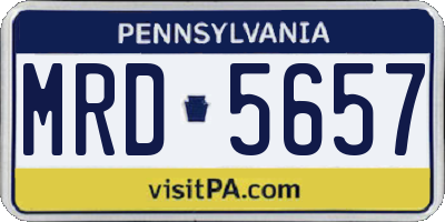PA license plate MRD5657