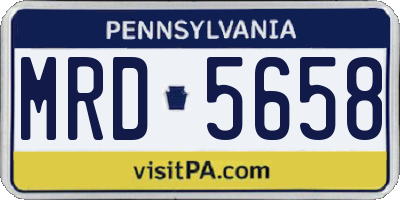 PA license plate MRD5658