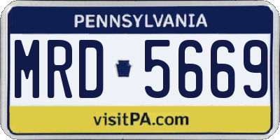 PA license plate MRD5669