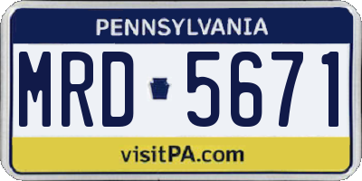 PA license plate MRD5671