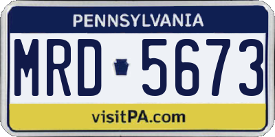 PA license plate MRD5673