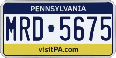 PA license plate MRD5675