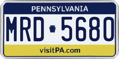 PA license plate MRD5680