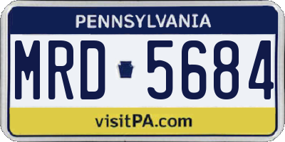 PA license plate MRD5684
