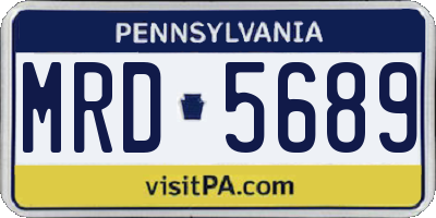 PA license plate MRD5689