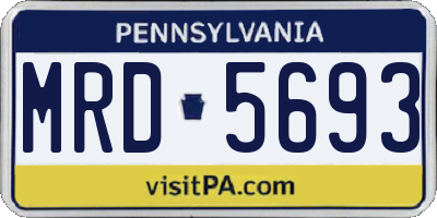 PA license plate MRD5693