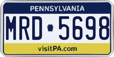 PA license plate MRD5698
