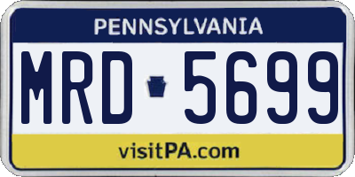 PA license plate MRD5699