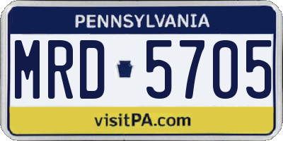 PA license plate MRD5705