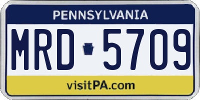 PA license plate MRD5709