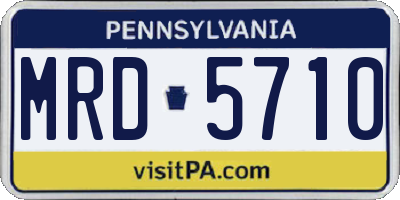 PA license plate MRD5710