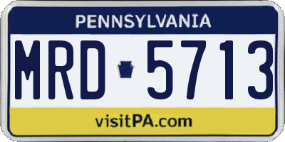 PA license plate MRD5713