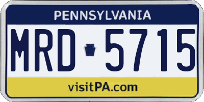 PA license plate MRD5715