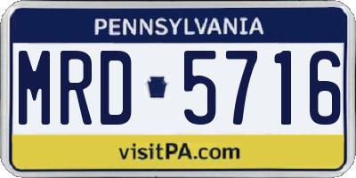 PA license plate MRD5716