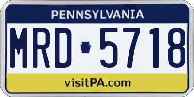 PA license plate MRD5718
