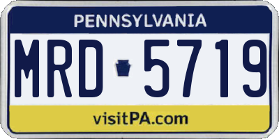 PA license plate MRD5719