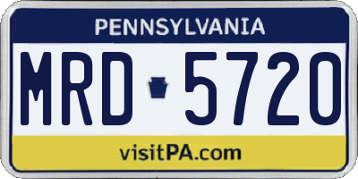 PA license plate MRD5720