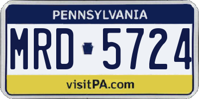 PA license plate MRD5724