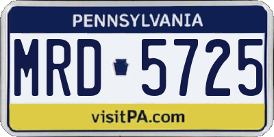 PA license plate MRD5725