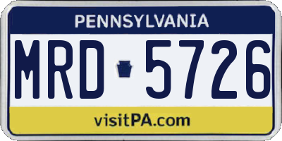 PA license plate MRD5726