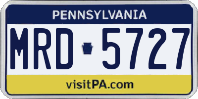 PA license plate MRD5727
