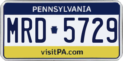 PA license plate MRD5729