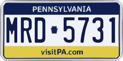 PA license plate MRD5731