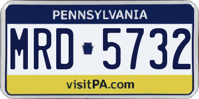 PA license plate MRD5732