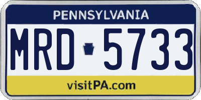 PA license plate MRD5733