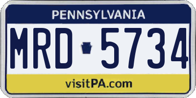 PA license plate MRD5734