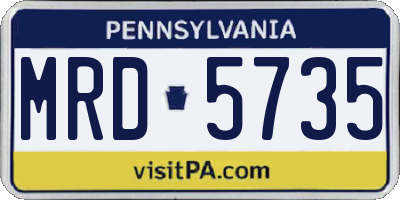 PA license plate MRD5735