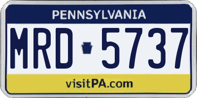 PA license plate MRD5737