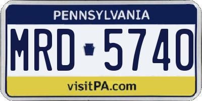 PA license plate MRD5740