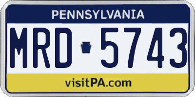 PA license plate MRD5743