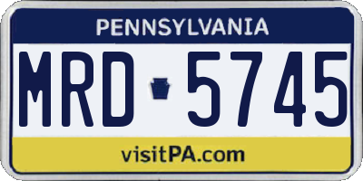 PA license plate MRD5745