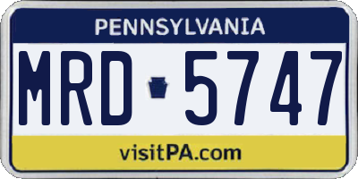 PA license plate MRD5747