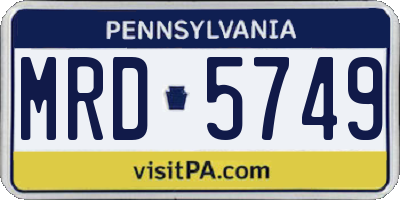 PA license plate MRD5749