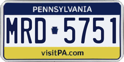 PA license plate MRD5751