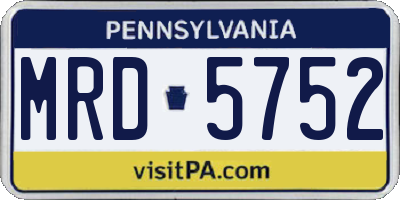 PA license plate MRD5752