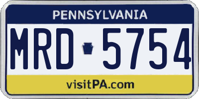 PA license plate MRD5754