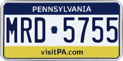 PA license plate MRD5755