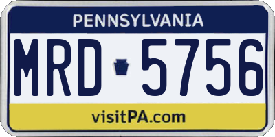 PA license plate MRD5756
