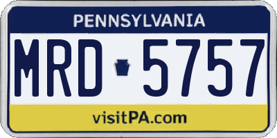 PA license plate MRD5757