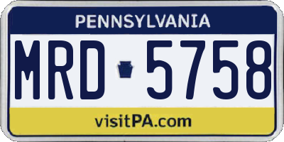 PA license plate MRD5758